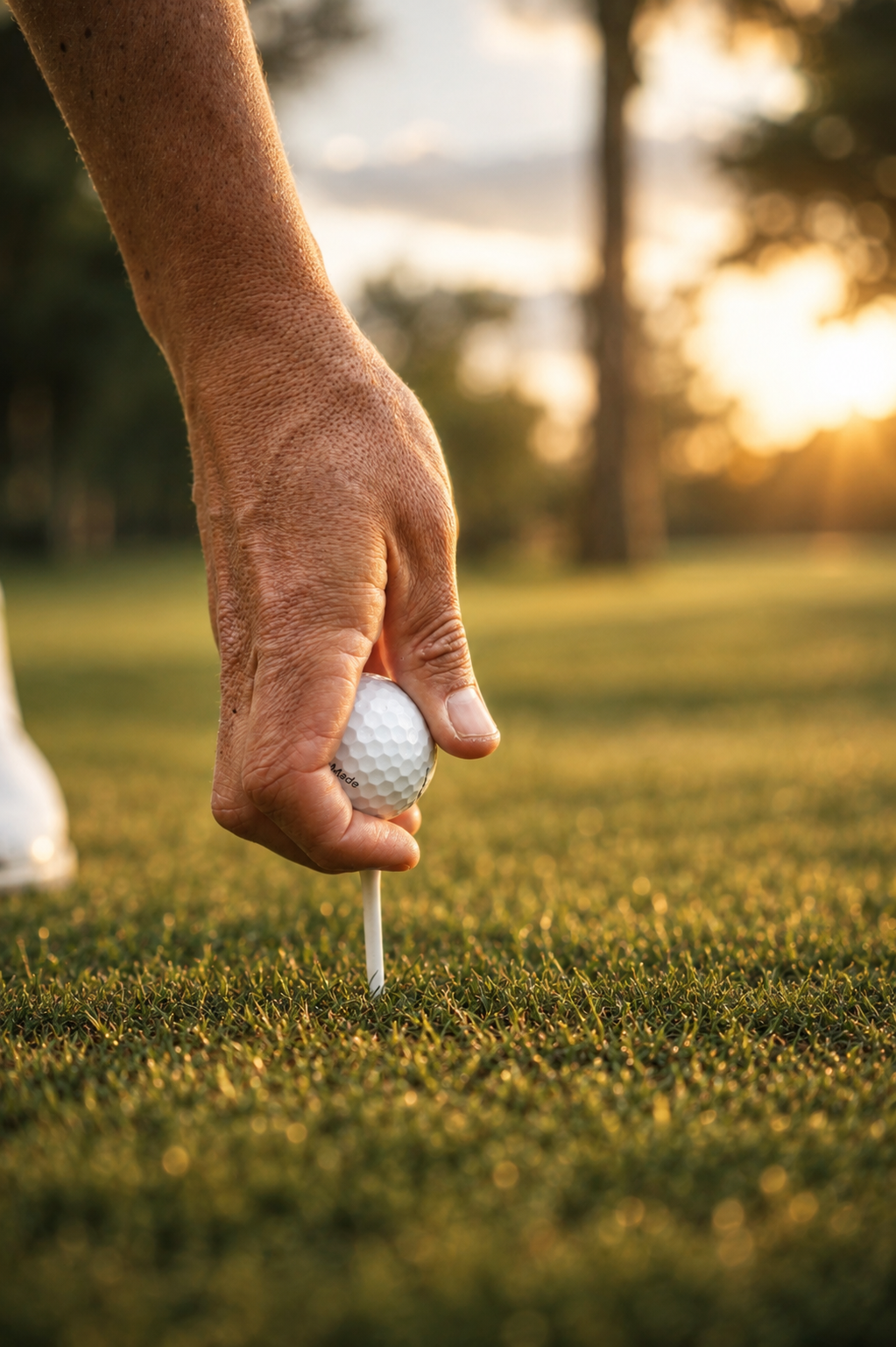 Bola de golf sobre tee